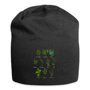Vintage botanical herbs - Jersey Beanie - black - Front