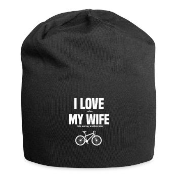 Vélo femme mari vélo VTT cadeau - Bonnet en jersey - noir - Devant