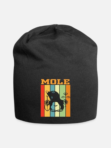 Maulwurf Retro Farbenspiel - Jersey-Beanie - Schwarz