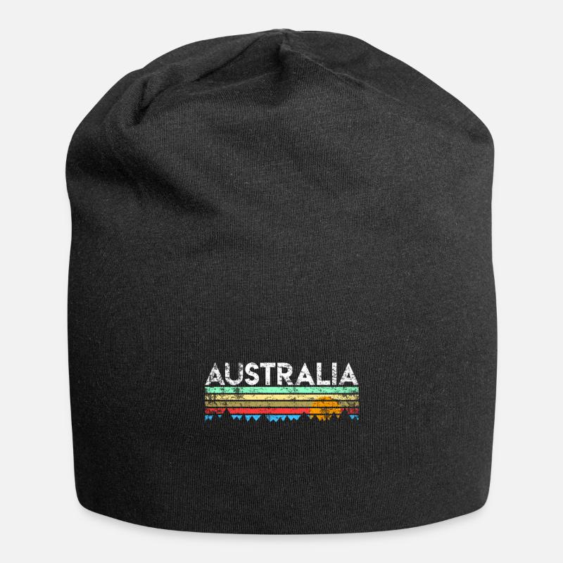 Australien - Jersey-Beanie - Schwarz