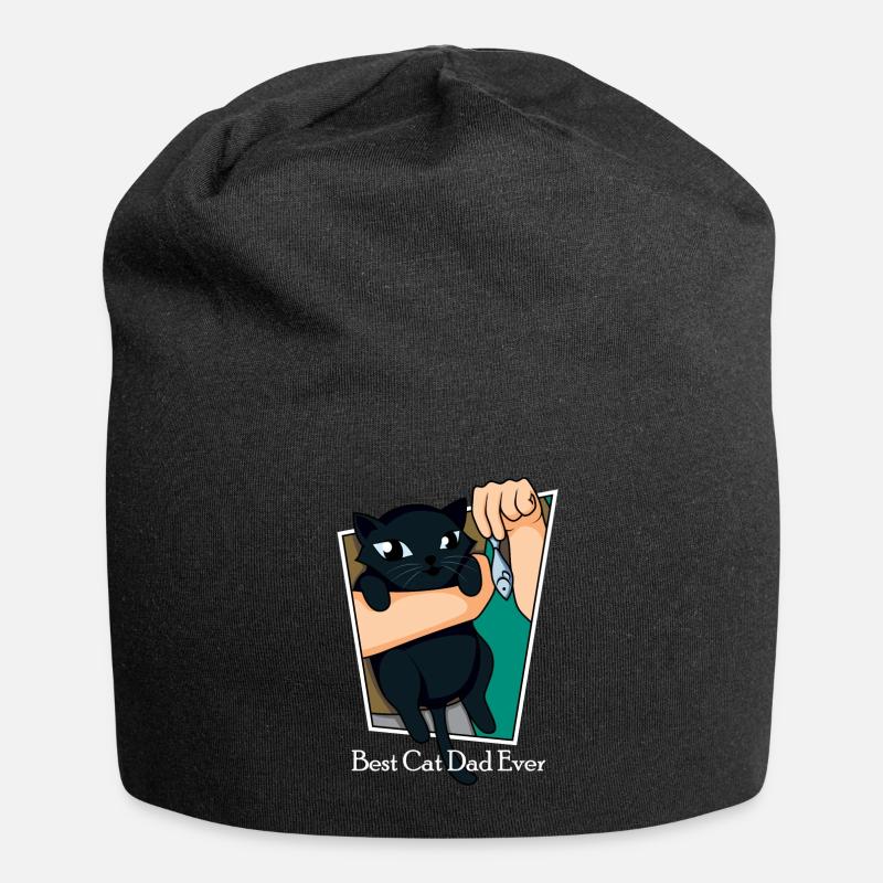 Meilleur père papa chat dans la conception de chat du monde - Bonnet en jersey - noir