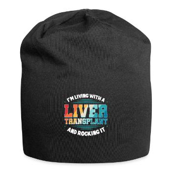 I'm Living With A Liver Transplant - Jersey Beanie - black - Front