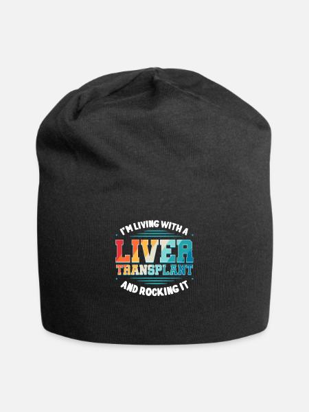 I'm Living With A Liver Transplant - Jersey Beanie - black