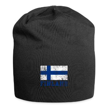Drapeau de la Finlande - Bonnet en jersey - noir - Devant
