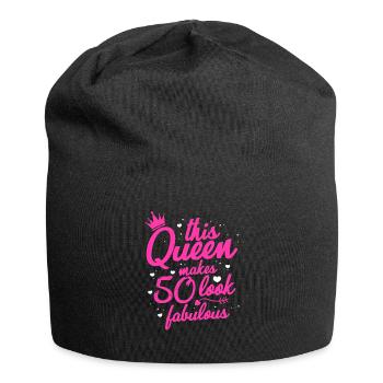 50th birthday queen - Jersey Beanie - black - Front