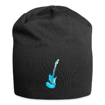 Funky electric guitar music instrument guitarist - Jersey Beanie - black - Front