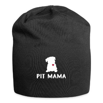 Pit maman pit bull maman animal de compagnie adoption chien - Bonnet en jersey - noir - Devant