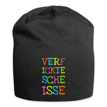 Verfickte Scheiße Schimpfwörter Flüche Spruch - Jersey-Beanie - Schwarz - Vorne