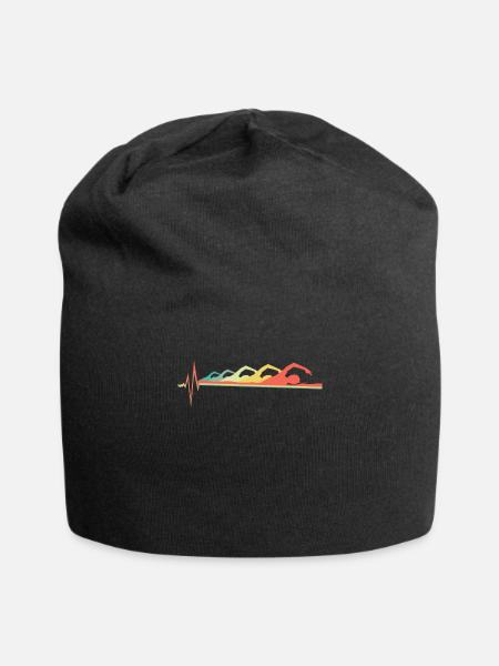 Schwimmer Herzschlag - Jersey-Beanie - Schwarz