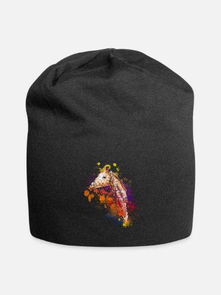 giraffe - Jersey Beanie - black