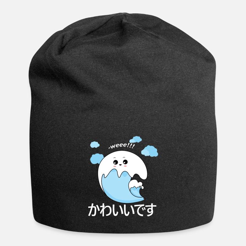 The kawaii wave - Jersey Beanie - black