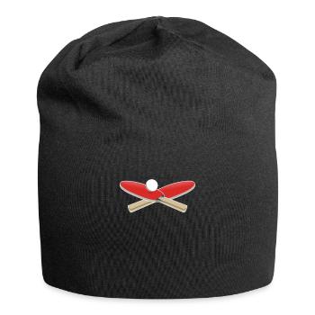 Tischtennisschläger mit Tischtennisball - Jersey-Beanie - Schwarz - Vorne