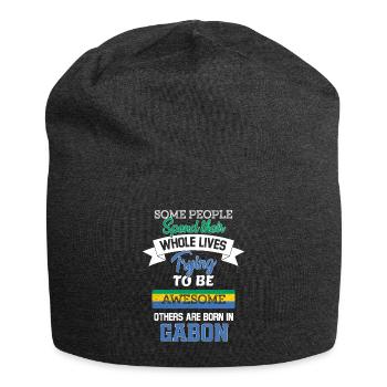 Born in Gabon - Jersey Beanie - charcoal grey - Front