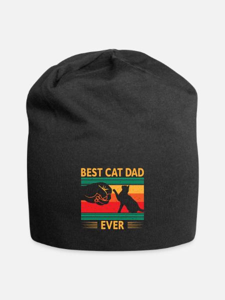 Best Cat Dad Ever - Jersey-Beanie - Schwarz