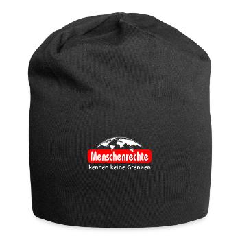 Menschenrechte kennen keine Grenzen - Jersey-Beanie - Schwarz - Vorne