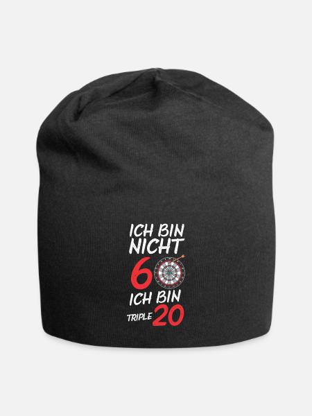 60 Jahre Dart Dartscheibe Geschenk Geburtstag - Jersey-Beanie - Schwarz