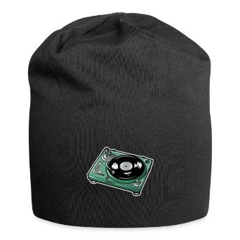 Disque vinyle - Bonnet en jersey - noir - Devant