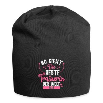 So Sieht Die Beste Trainerin Der Welt Aus - Jersey-Beanie - Schwarz - Vorne