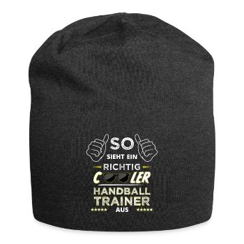 Handball Habdballtrainer Coach Trainer Geschenk - Jersey-Beanie - Anthrazit - Vorne