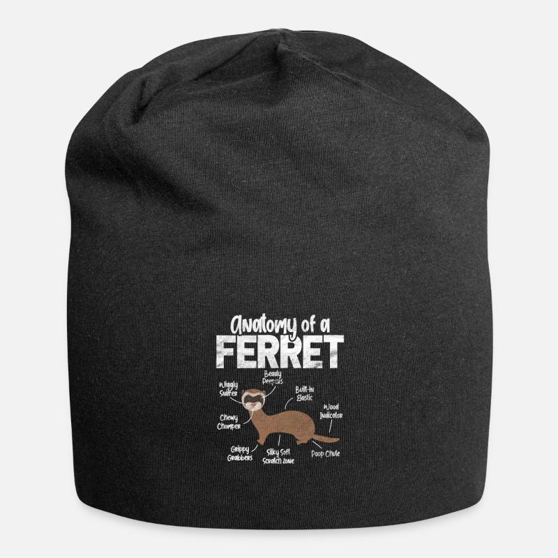 Frettchen - Jersey-Beanie - Schwarz