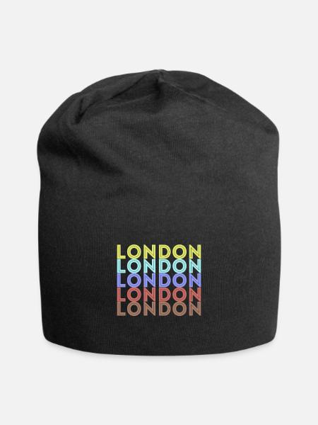 Vintage London Souvenir - Retro London - Jersey Beanie - black