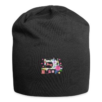 Nähen Nähmaschine Schneider Handarbeit Geschenk - Jersey-Beanie - Schwarz - Vorne