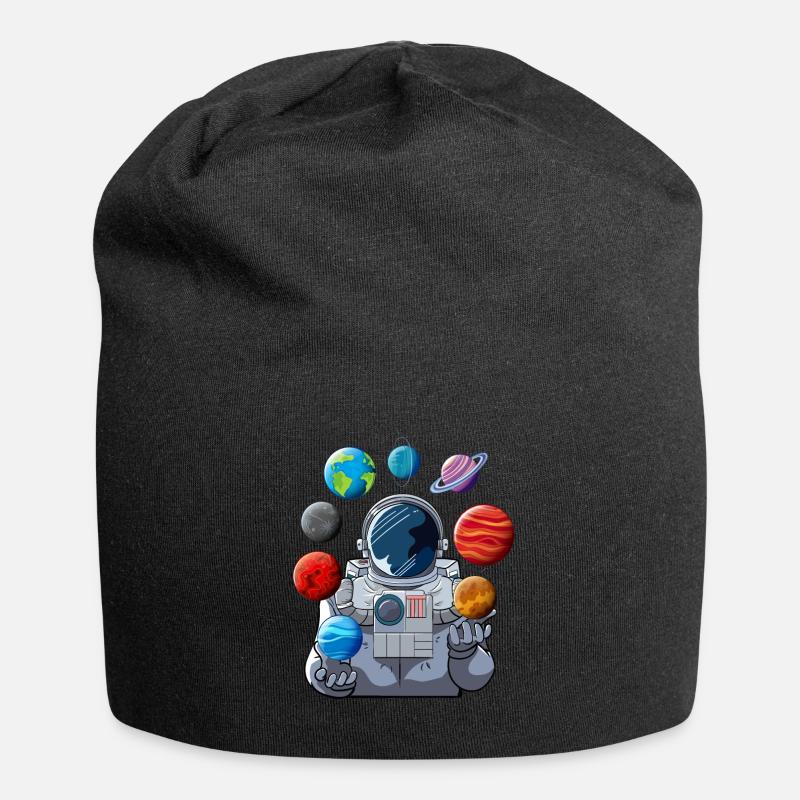 Astronaut planet juggler - Jersey Beanie - black