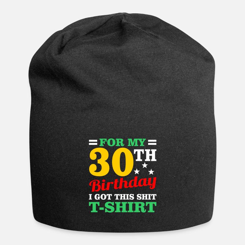 30. Geburtstag - Jersey-Beanie - Schwarz