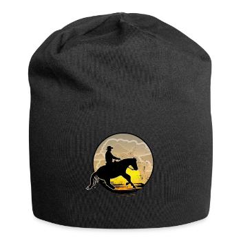 Westernreiten - Jersey-Beanie - Schwarz - Vorne