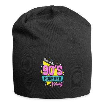 90er Jahre - Jersey-Beanie - Schwarz - Vorne