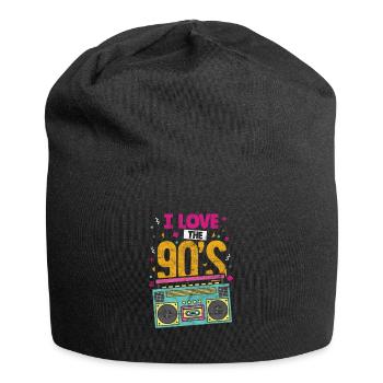90er Jahre Neunziger 90s Kassette Retro Geschenk - Jersey-Beanie - Schwarz - Vorne