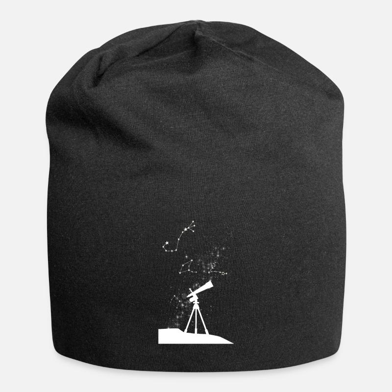 Astronomie Teleskop - Jersey-Beanie - Schwarz