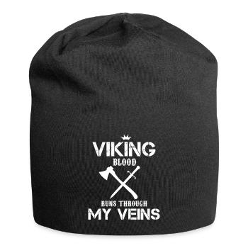 Wikingerblut fließt durch meine Adern - Jersey-Beanie - Schwarz - Vorne