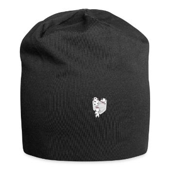 Kuh in Brusttasche - Jersey-Beanie - Schwarz - Vorne