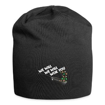 Drôle cuisine asiatique cuisine alimentaire wok cuisinier - Bonnet en jersey - noir - Devant