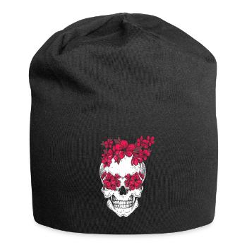 Mexikanisch Totenkopf Blume Florist Cinco de Mayo - Jersey-Beanie - Schwarz - Vorne