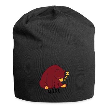Ours fatigué - je suis fatigué - dors - Bonnet en jersey - noir - Devant