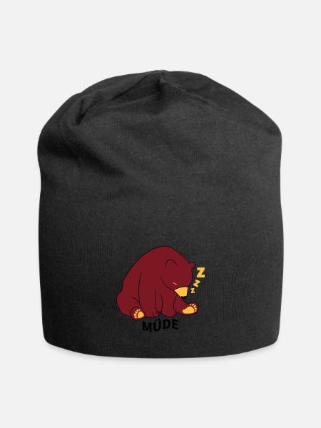 Ours fatigué - je suis fatigué - dors - Bonnet en jersey - noir