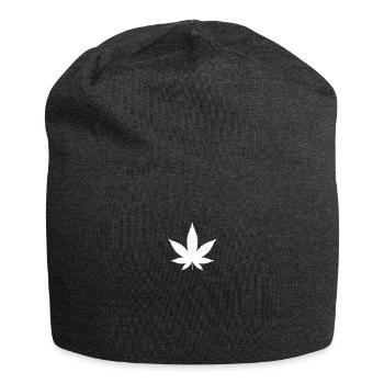 Hemp Leaf - Cannabis - Hemp - Jersey Beanie - charcoal grey - Front