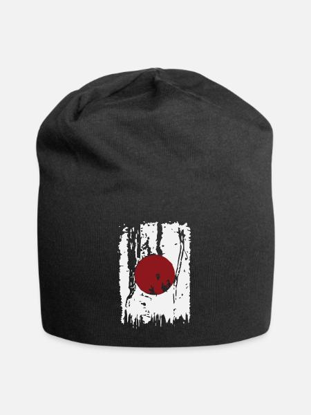 cool japanese flag - Jersey Beanie - black