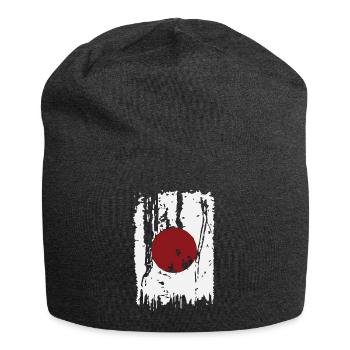 cool japanese flag - Jersey Beanie - charcoal grey - Front