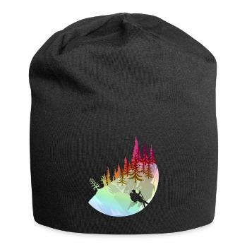 Hike forest - Jersey Beanie - black - Front