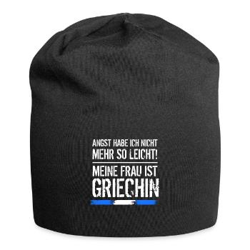Griechische Frau Griechin | Griechenland Geschenk - Jersey-Beanie - Schwarz - Vorne
