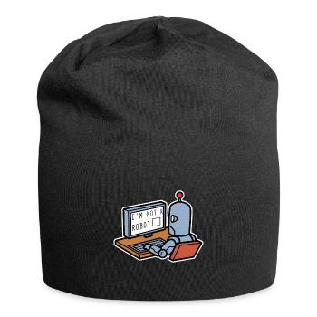 Ich Bin Kein Roboter - Jersey-Beanie - Schwarz - Vorne