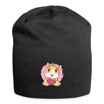 Meerschweinchen - Jersey-Beanie - Schwarz - Vorne