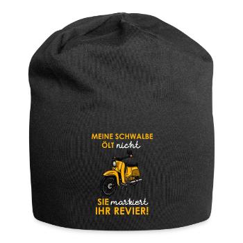 Schwalbe Moped Zweirad Sime Öl Revier Geschenk - Jersey-Beanie - Schwarz - Vorne