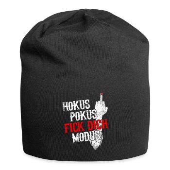 Hokus Pokus Fick Dich Mittelfinger Provokant - Jersey-Beanie - Schwarz - Vorne