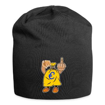 Sack middle finger hand index finger EURO - Jersey Beanie - black - Front