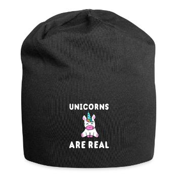 Licorne - les licornes sont réelles - Bonnet en jersey - noir - Devant