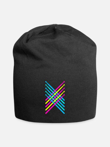 Drum sticks drums drums 80s - Jersey Beanie - black
